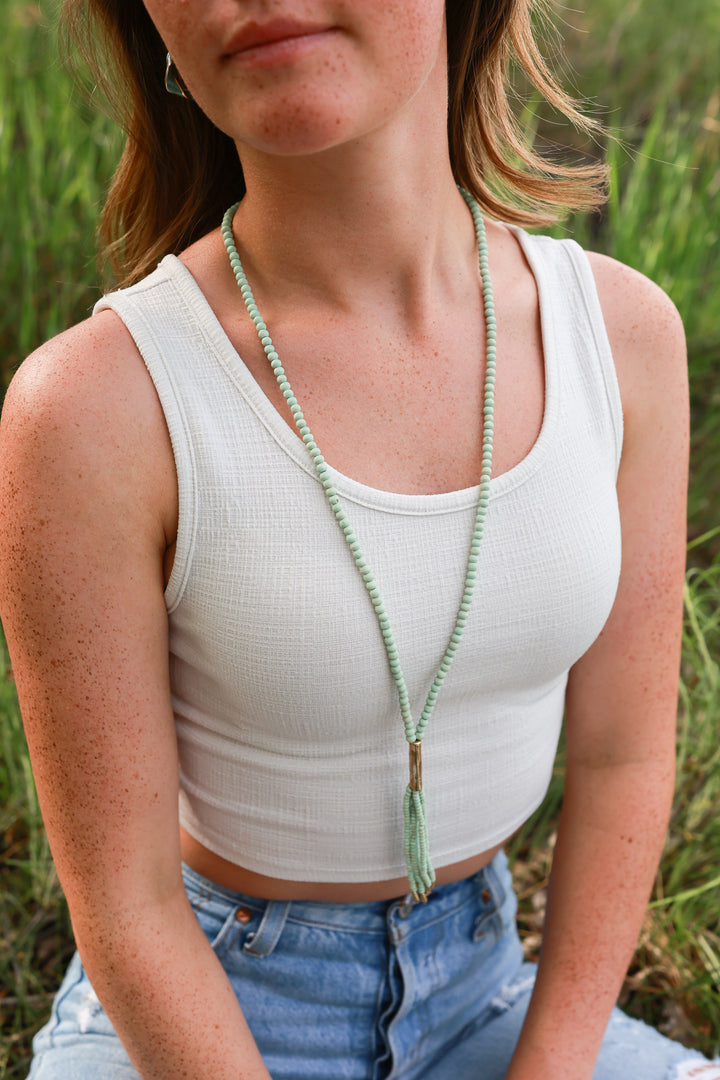 Sedona Beaded Tassle - Mint, Natural or Grey-Wyo-Horse