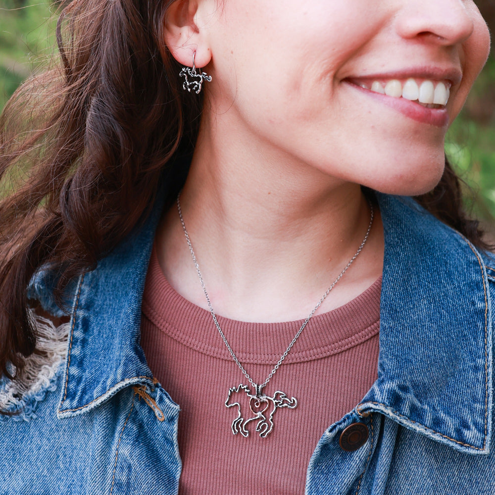 Wire Horse and Heart - Silver-Wyo-Horse