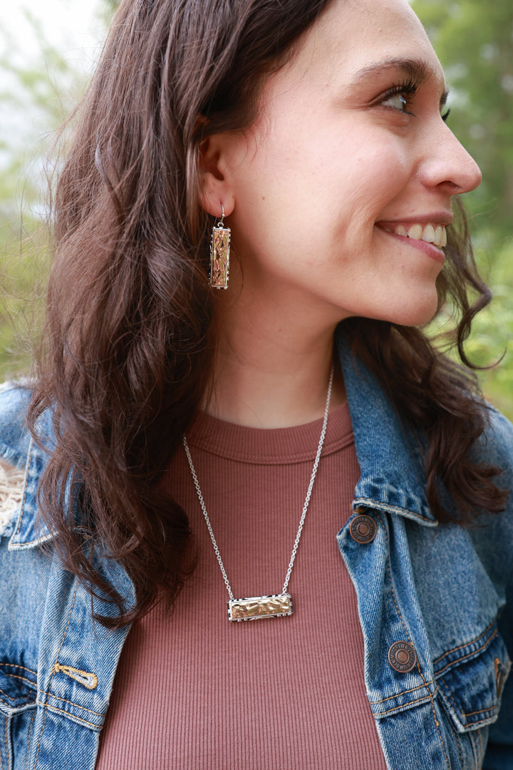Two-Tone Bar Earrings