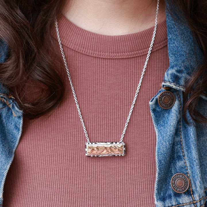 Two-Tone Bar Necklace-Wyo-Horse