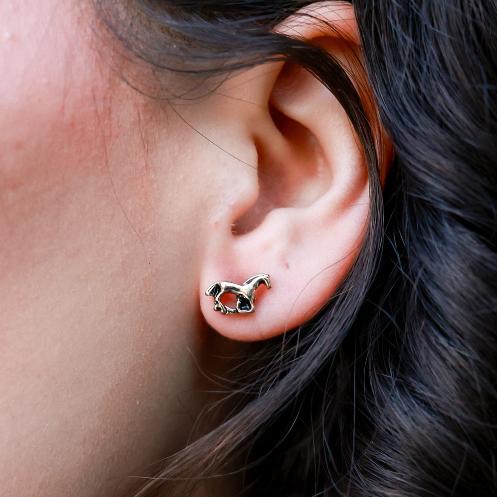 Set of Three Horse Earrings - Copper, Patina, Gold or Silver