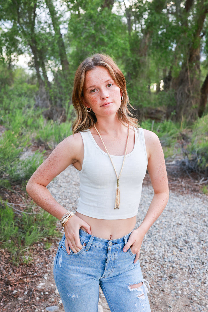 Sedona Beaded Tassle - Mint, Natural or Grey-Wyo-Horse