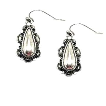 Tiny Rain Drop Earrings - Silver