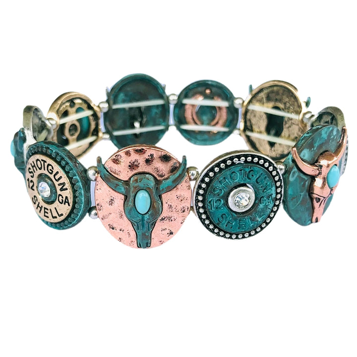 Wyo-Horse Wholesale Western Fashion Jewelry -JB308-Western-Tooled-Stretch-Bracele