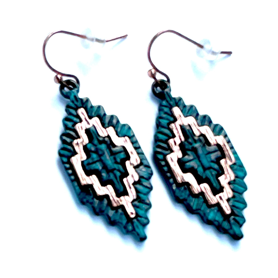 Navajo Woven Earrings - Gold or Patina