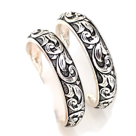 Tooled Hoop Earrings - Copper, Silver or Patina