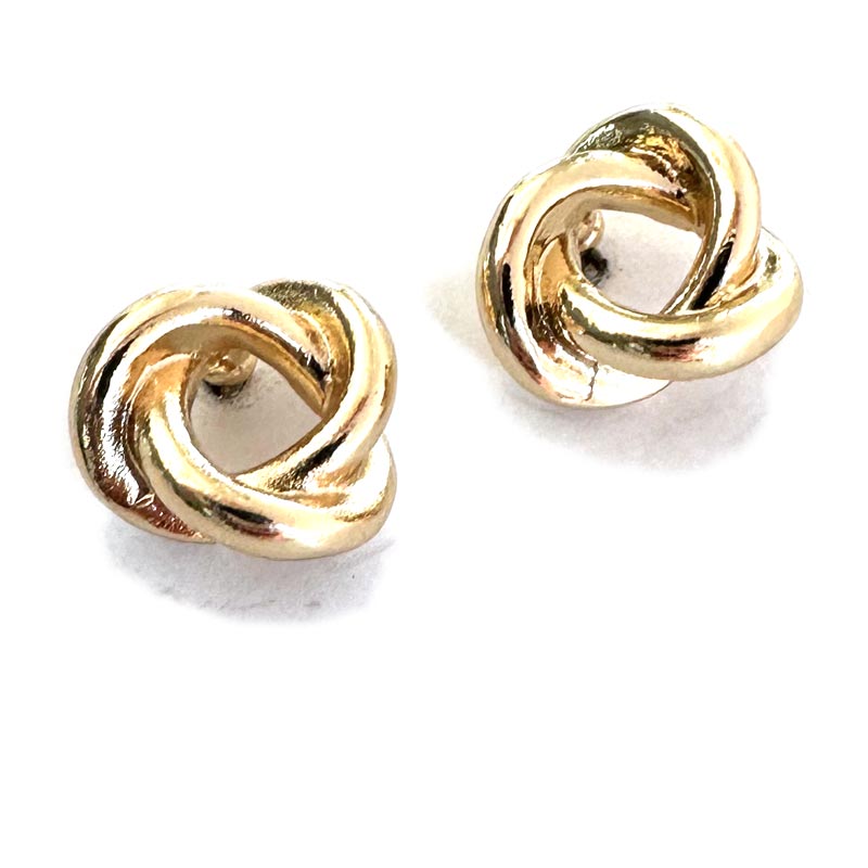 Circular Knot Stud Earrings Gold or Silver - Wyo-Horse - cheap cowgirl western fashion jewelry